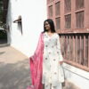 White Lotus Set (Kurti + Plazo + Duppata)