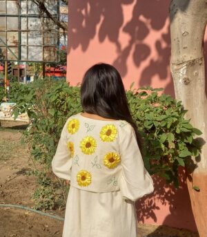 Sunflower Combo Set (Kurti + Plazo + Jacket)