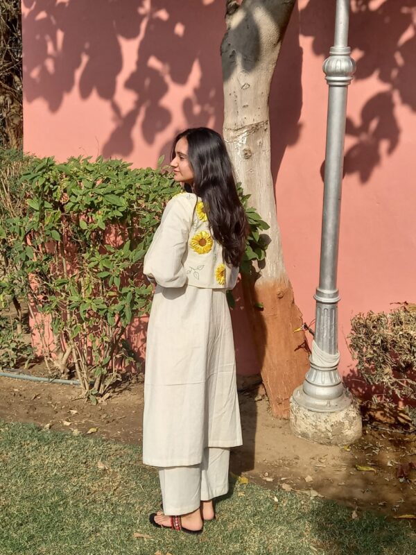 Sunflower Combo Set (Kurti + Plazo + Jacket)